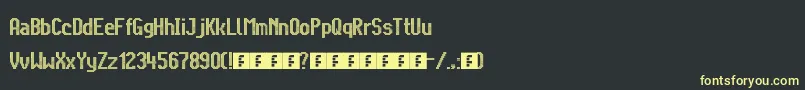 Fonte CitaroVoorDubbeleHoogteBreed – fontes amarelas em um fundo preto