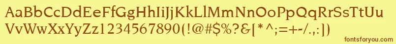 ItcNovareseLtMedium Font – Brown Fonts on Yellow Background