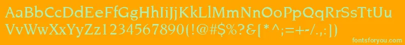 ItcNovareseLtMedium Font – Green Fonts on Orange Background