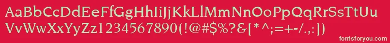 ItcNovareseLtMedium Font – Green Fonts on Red Background