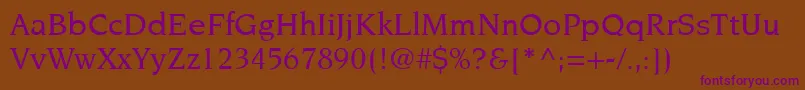 ItcNovareseLtMedium Font – Purple Fonts on Brown Background