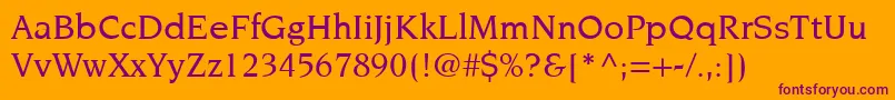 ItcNovareseLtMedium Font – Purple Fonts on Orange Background