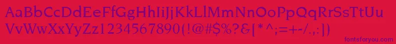 ItcNovareseLtMedium-Schriftart – Violette Schriften auf rotem Hintergrund