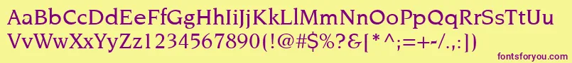 ItcNovareseLtMedium-Schriftart – Violette Schriften auf gelbem Hintergrund