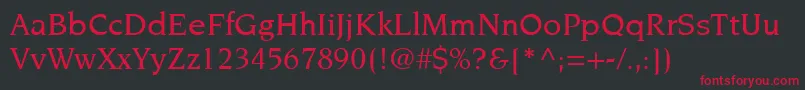 フォントItcNovareseLtMedium – 黒い背景に赤い文字