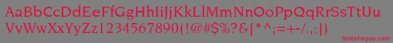 Czcionka ItcNovareseLtMedium – czerwone czcionki na szarym tle