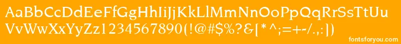 フォントItcNovareseLtMedium – オレンジの背景に白い文字