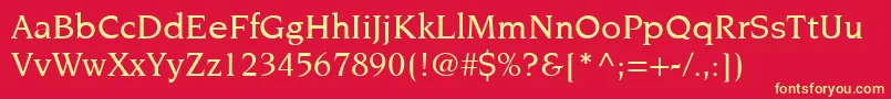 フォントItcNovareseLtMedium – 黄色の文字、赤い背景