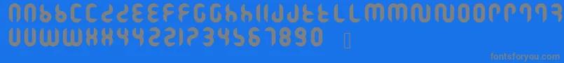 フォントRamasuri – 青い背景に灰色の文字