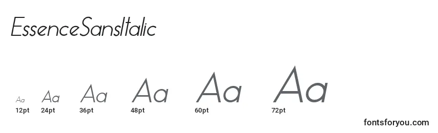 Размеры шрифта EssenceSansItalic