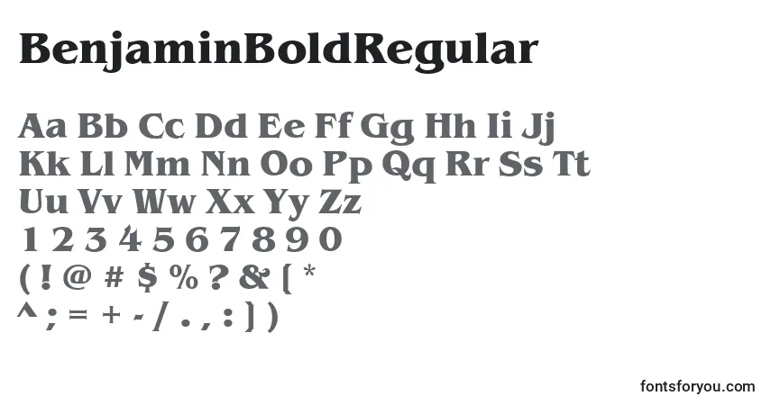 A fonte BenjaminBoldRegular – alfabeto, números, caracteres especiais
