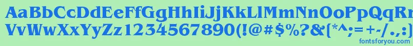 BenjaminBoldRegular Font – Blue Fonts on Green Background