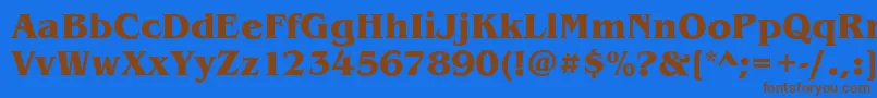 BenjaminBoldRegular-Schriftart – Braune Schriften auf blauem Hintergrund