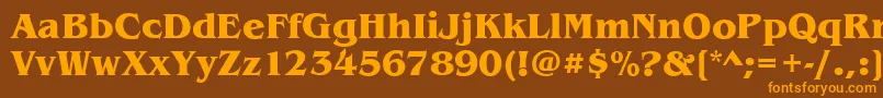 BenjaminBoldRegular Font – Orange Fonts on Brown Background