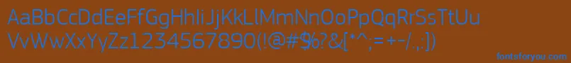 Шрифт PfsquaresansproLight – синие шрифты на коричневом фоне