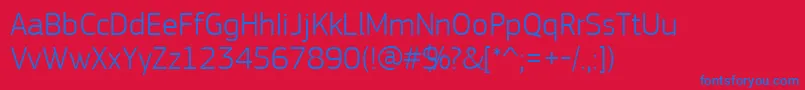 PfsquaresansproLight Font – Blue Fonts on Red Background