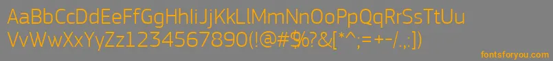 Шрифт PfsquaresansproLight – оранжевые шрифты на сером фоне
