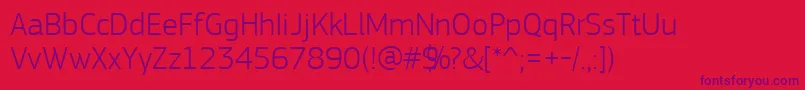 PfsquaresansproLight Font – Purple Fonts on Red Background