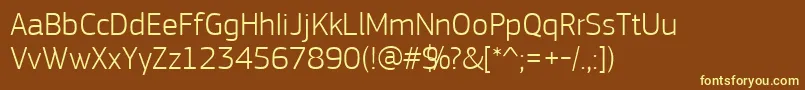 Шрифт PfsquaresansproLight – жёлтые шрифты на коричневом фоне