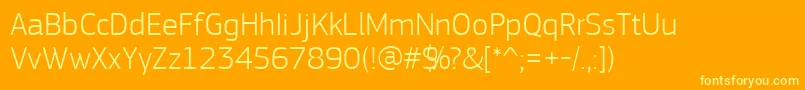 PfsquaresansproLight Font – Yellow Fonts on Orange Background