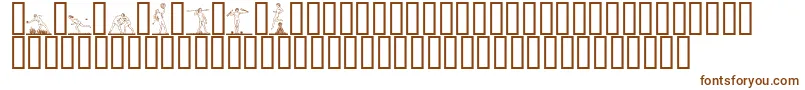 フォント1998a – 白い背景に茶色のフォント
