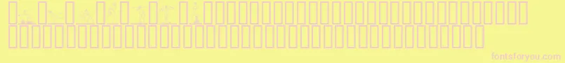フォント1998a – ピンクのフォント、黄色の背景