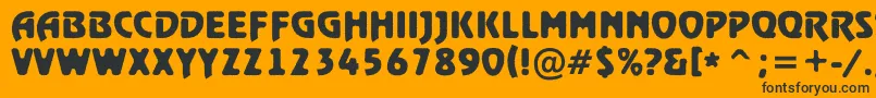 Fonte RewindertitulrghBold – fontes pretas em um fundo laranja