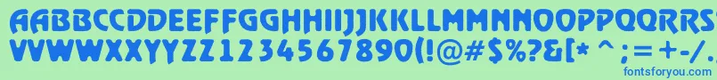 フォントRewindertitulrghBold – 青い文字は緑の背景です。