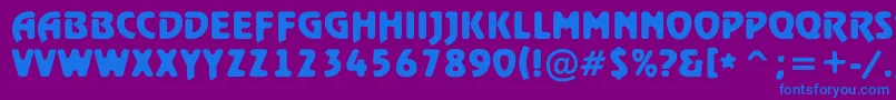 フォントRewindertitulrghBold – 紫色の背景に青い文字
