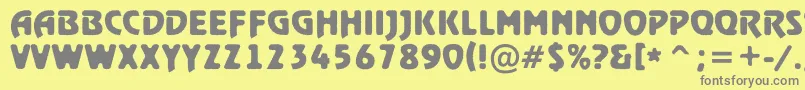 RewindertitulrghBold-Schriftart – Graue Schriften auf gelbem Hintergrund