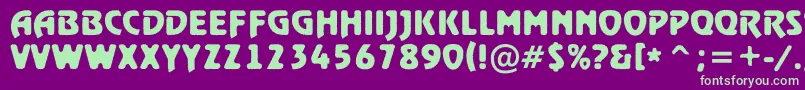 RewindertitulrghBold-Schriftart – Grüne Schriften auf violettem Hintergrund