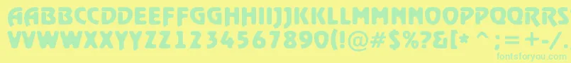 RewindertitulrghBold Font – Green Fonts on Yellow Background