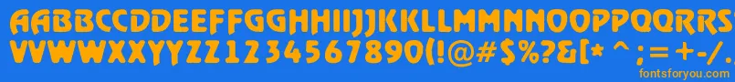 RewindertitulrghBold Font – Orange Fonts on Blue Background