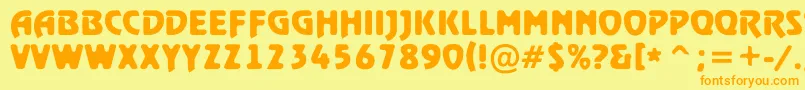RewindertitulrghBold Font – Orange Fonts on Yellow Background