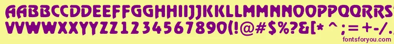 RewindertitulrghBold Font – Purple Fonts on Yellow Background