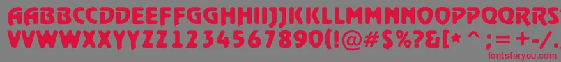 Czcionka RewindertitulrghBold – czerwone czcionki na szarym tle