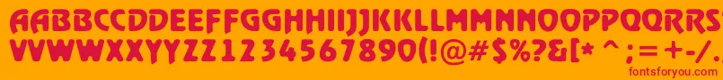 RewindertitulrghBold Font – Red Fonts on Orange Background