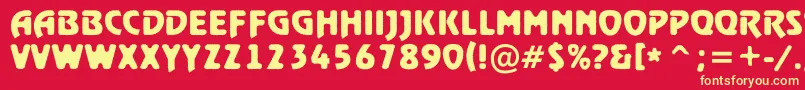 RewindertitulrghBold-Schriftart – Gelbe Schriften auf rotem Hintergrund