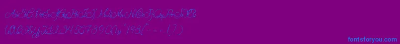 Шрифт ValentinaDeQueensland – синие шрифты на фиолетовом фоне
