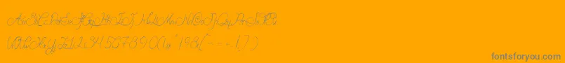 ValentinaDeQueensland-Schriftart – Graue Schriften auf orangefarbenem Hintergrund