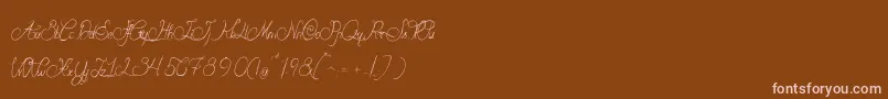 ValentinaDeQueensland-Schriftart – Rosa Schriften auf braunem Hintergrund