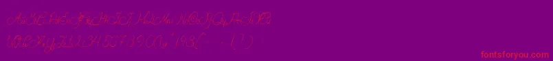 ValentinaDeQueensland Font – Red Fonts on Purple Background