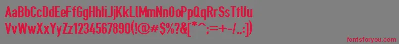 フォントGiveahootexbd – 赤い文字の灰色の背景