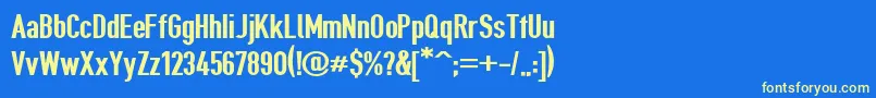 Giveahootexbd Font – Yellow Fonts on Blue Background
