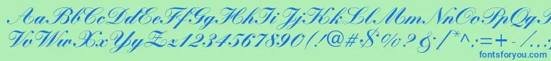 WynnerockscriptBlack Font – Blue Fonts on Green Background