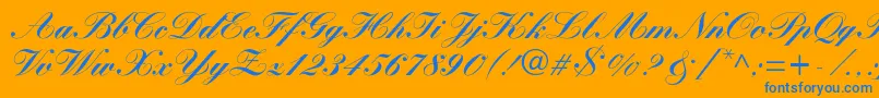 WynnerockscriptBlack Font – Blue Fonts on Orange Background