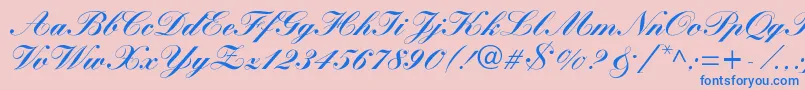 WynnerockscriptBlackフォントについての詳細 フォントWynnerockscriptBlack – ピンクの背景に青い文字