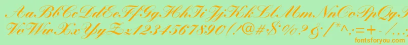 WynnerockscriptBlack Font – Orange Fonts on Green Background