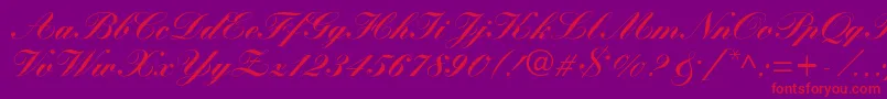 WynnerockscriptBlack Font – Red Fonts on Purple Background