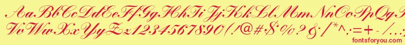 WynnerockscriptBlack Font – Red Fonts on Yellow Background